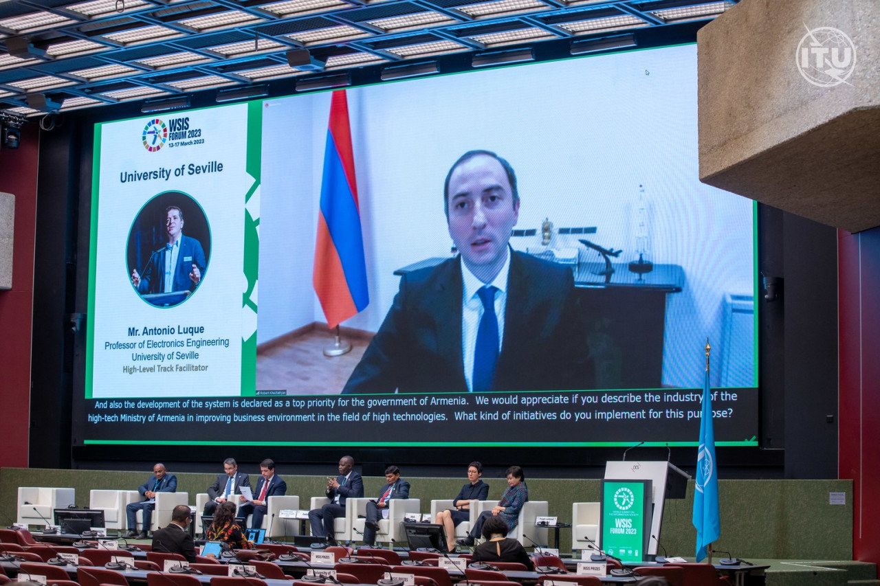 Նախարար Ռոբերտ Խաչատրյանը ելույթ է ունեցել Տեղեկատվական հասարակության համաշխարհային գագաթնաժողովին (WSIS 2023)